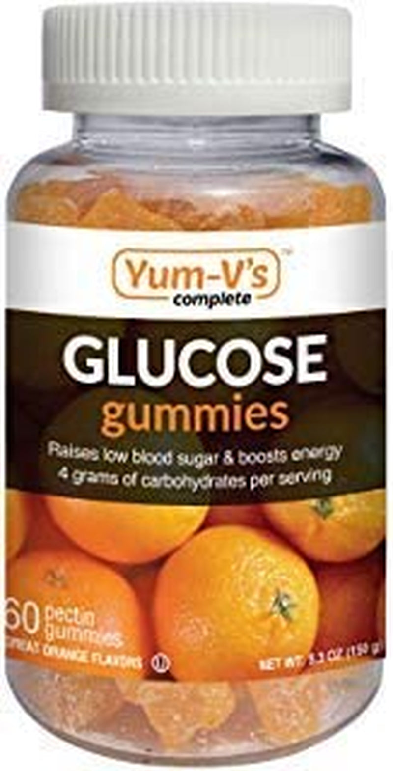 Yumvs Complete Glucose Gummies, Orange Flavor, (60 Ct); Chewable Nutritional Supplement for Men and Women, Vegan, Gluten Free, Kosher, Halal