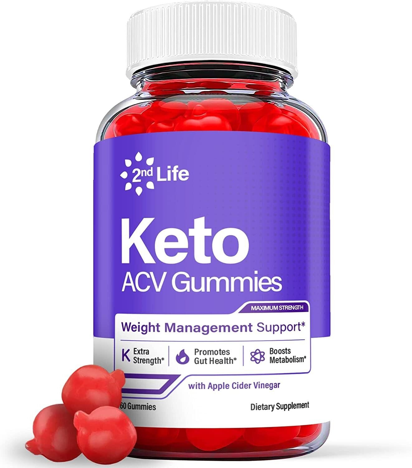 (1 Pack) 2Nd Life Keto Gummies - 2Nd Life Keto ACV Gummies Weight Loss-60 Gums