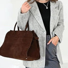 2025 Leather Tote Bag for Women Large Tote Bag Retro Top-Handle Work Bag Trendy PU Leather Shoulder Bag (Black Chamois)
