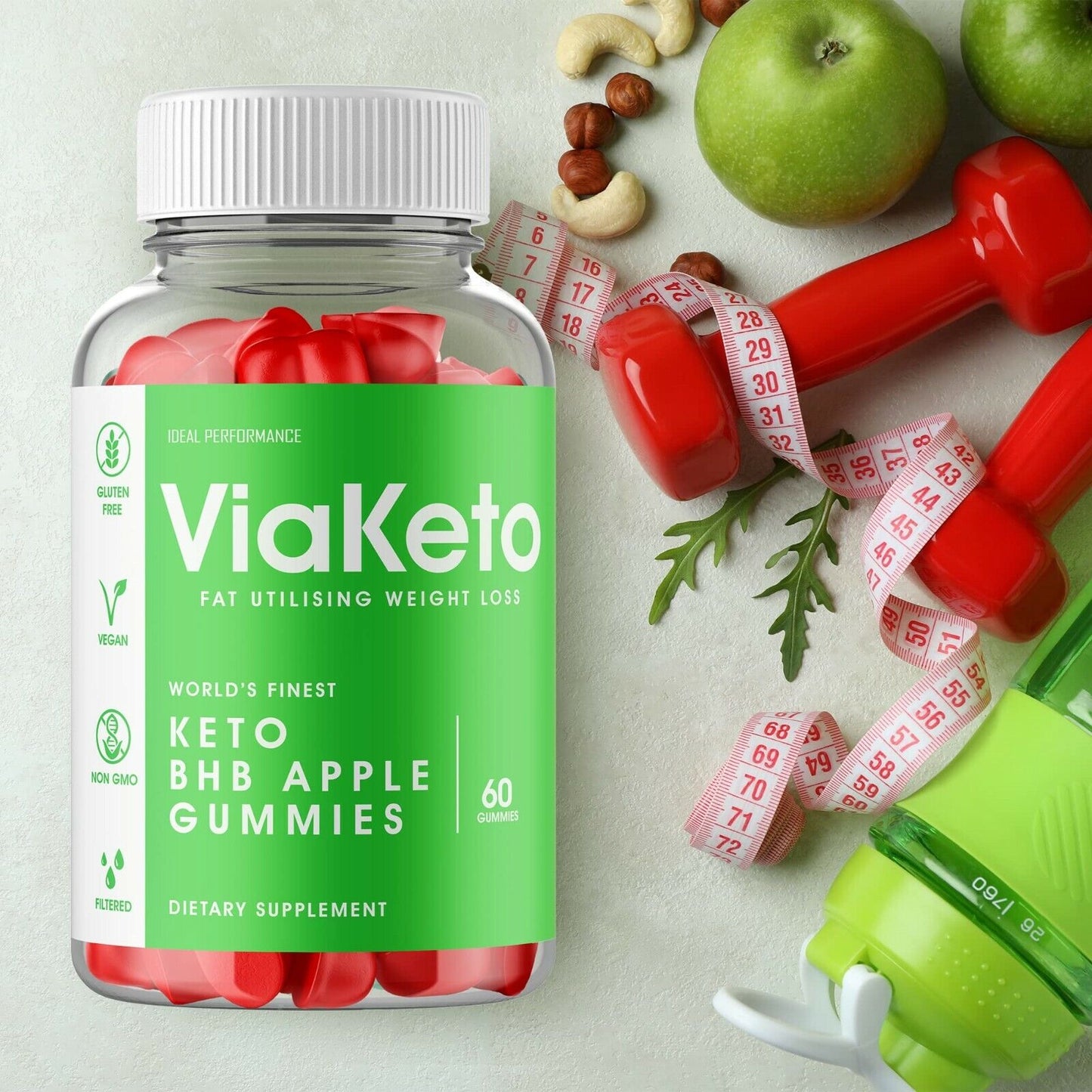 Via Keto Gummies Viaketo Apple Gummies (2 Pack - 120 Gummies)