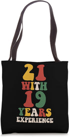 21 with 19 Years Experience Groovy Retro Tote Bag