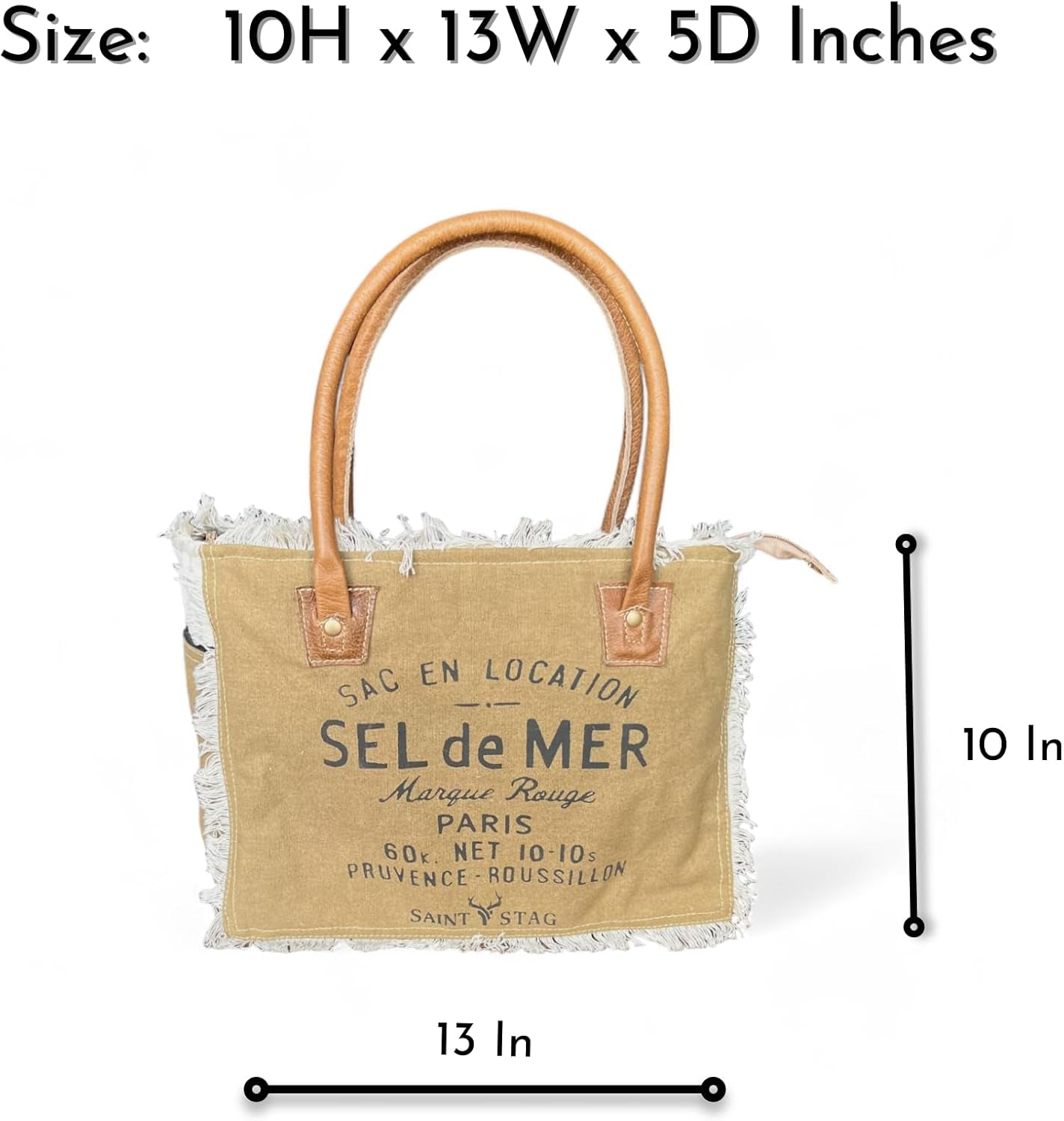 Upcycled Canvas Purses and Handbags, Upcycled Canvas Bags for Women, Handcrafted Sel De Mer Tote Bag, 13 Inches