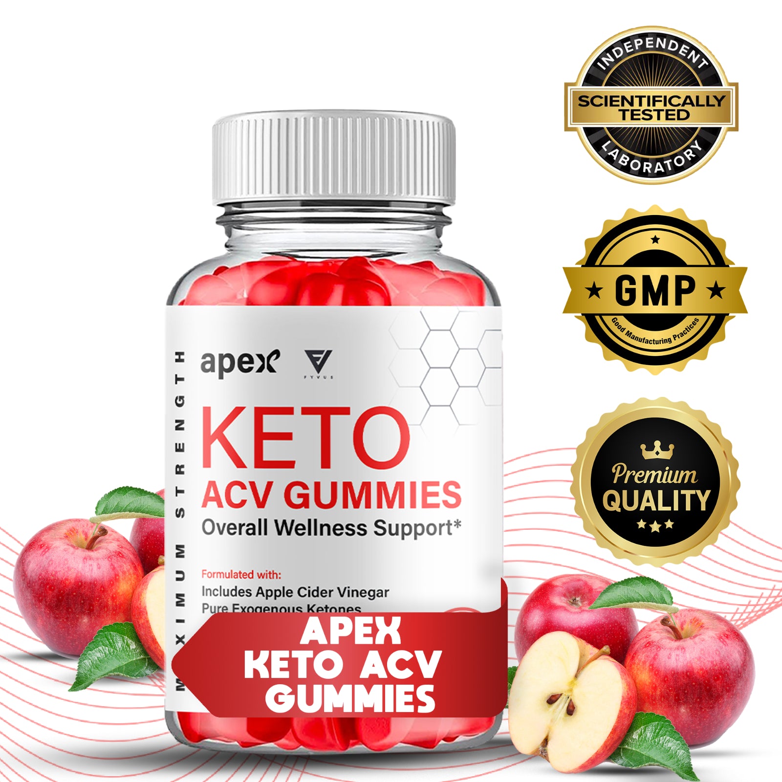 (2 Pack) Apex Keto + ACV Advanced Weight Loss Support Supplement (120 Gummies)