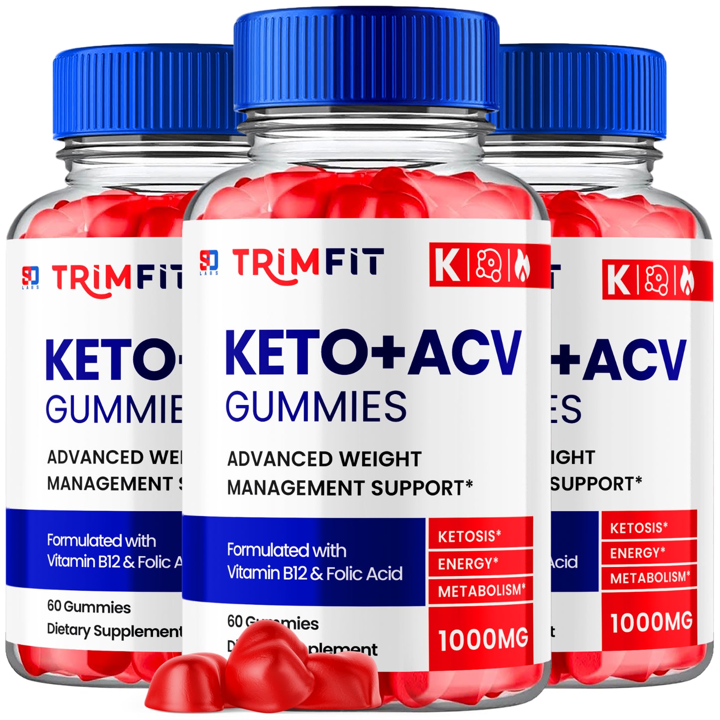 Trimfit Keto ACV Gummies Advanced Weight Management & Energy Boost (3 Pack)