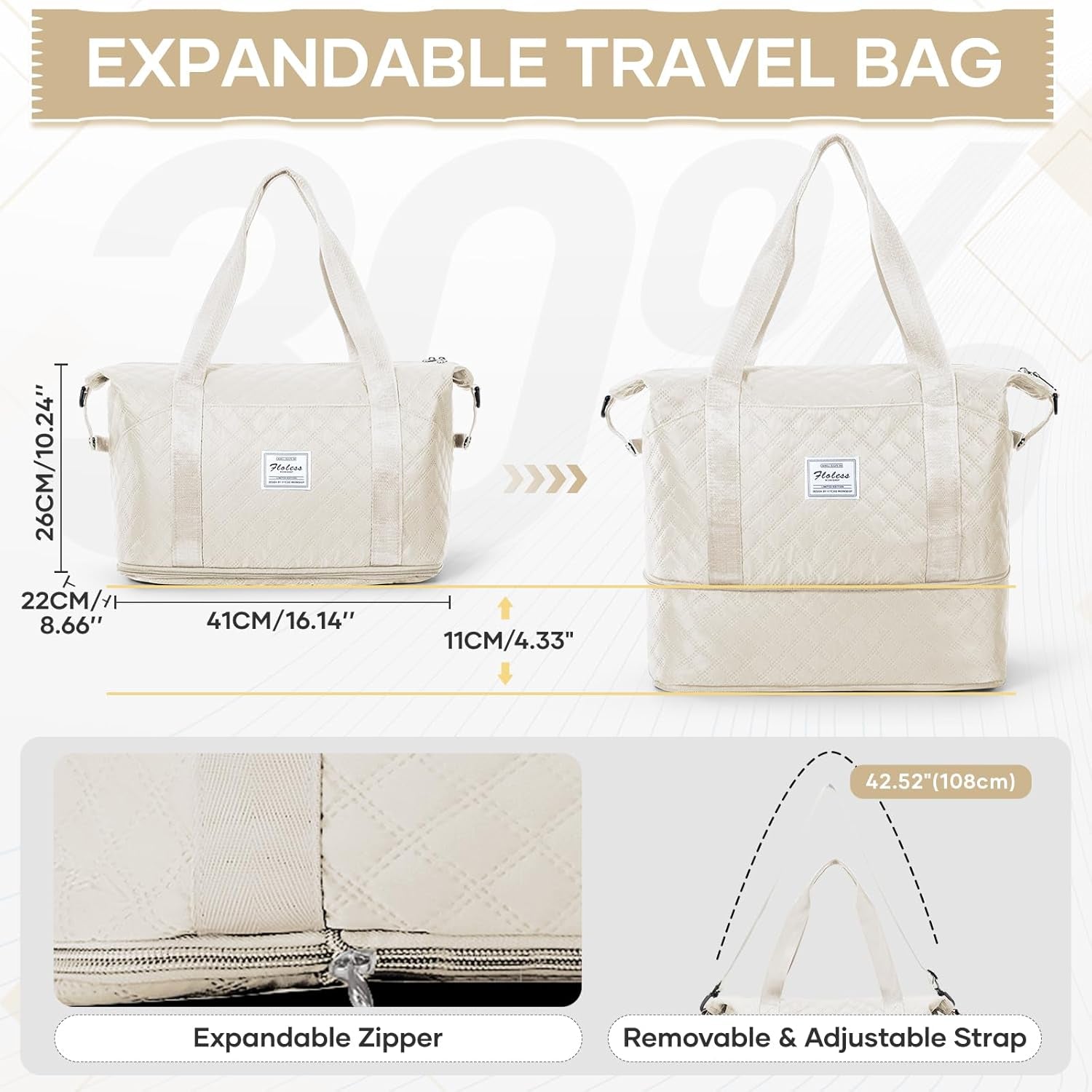 Vacuum Travel Bag with Pump, Vacuum Seal Bags for Clothing, Hospital Tote Bag for Labor and Delivery, Expandable Weekender Mommy Bags Women, Overnight Carry on Bag