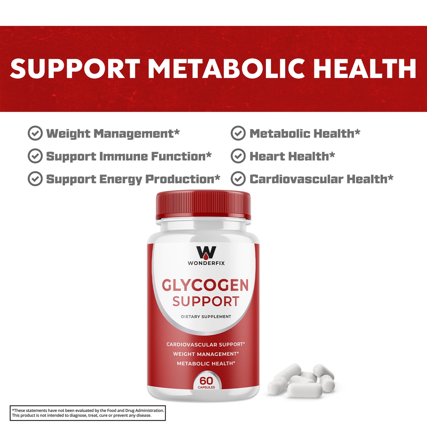 Wonderfix Glycogen Support Blood Pills- Glycogen for Heart Health Official-3Pack