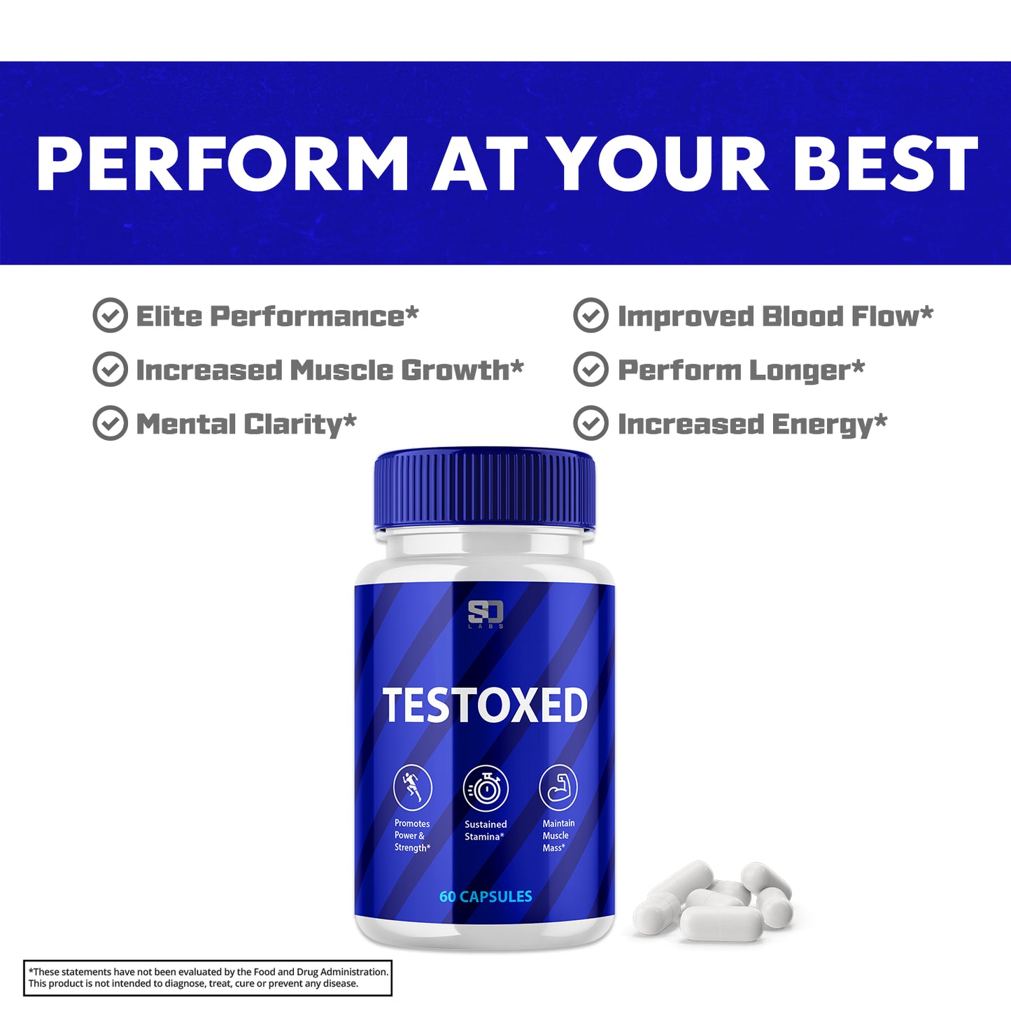 Testoxed Male Vitality Pills - Enhanced Endurance and Muscle Support (5 Pack)