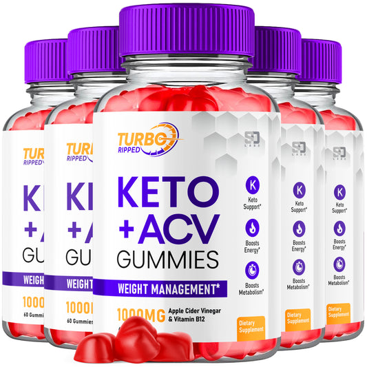 Turbo Ripped Keto ACV Gummies Supports Weight Management & Energy (5 Pack)