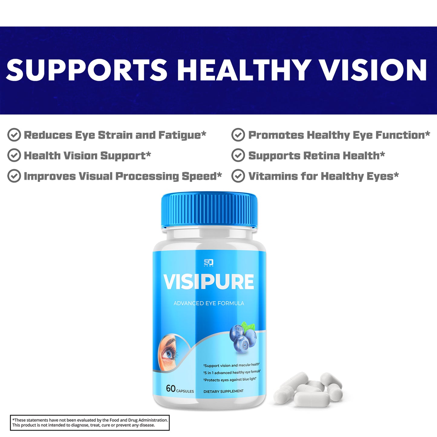 Visipure - Daily Supplement and Support for Visual Wellness (3 Pack)