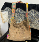 Women'S Boho Embroidery Crossbody Bag Hollow Out Crochet Knit Shoulder Bag Knited Bag Handbag Summer Beach Tote