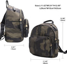 Women Nylon Medium Backpack Anti-Theft Fashion Casual Lightweight Travel Shoulder Bag Tote Bag (Camo)