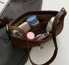 Slouchy Suede Saddle Bag Women Underarm Crescent Shoulder Hobo Bags Satchels Crossbody Purse Trendy Top-Handle Tote Handbag