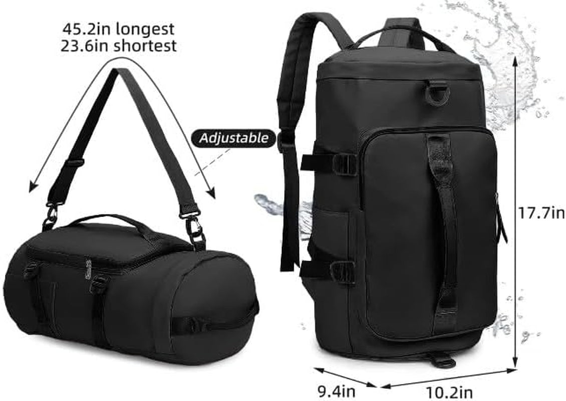 3-In-1 Travel Duffle Bag for Men and Women – Gym Backpack Tote | Waterproof, Foldable, Carry-On Weekender Bag with Shoe Compartment for Sports, Fitness, Daily Use, Travel