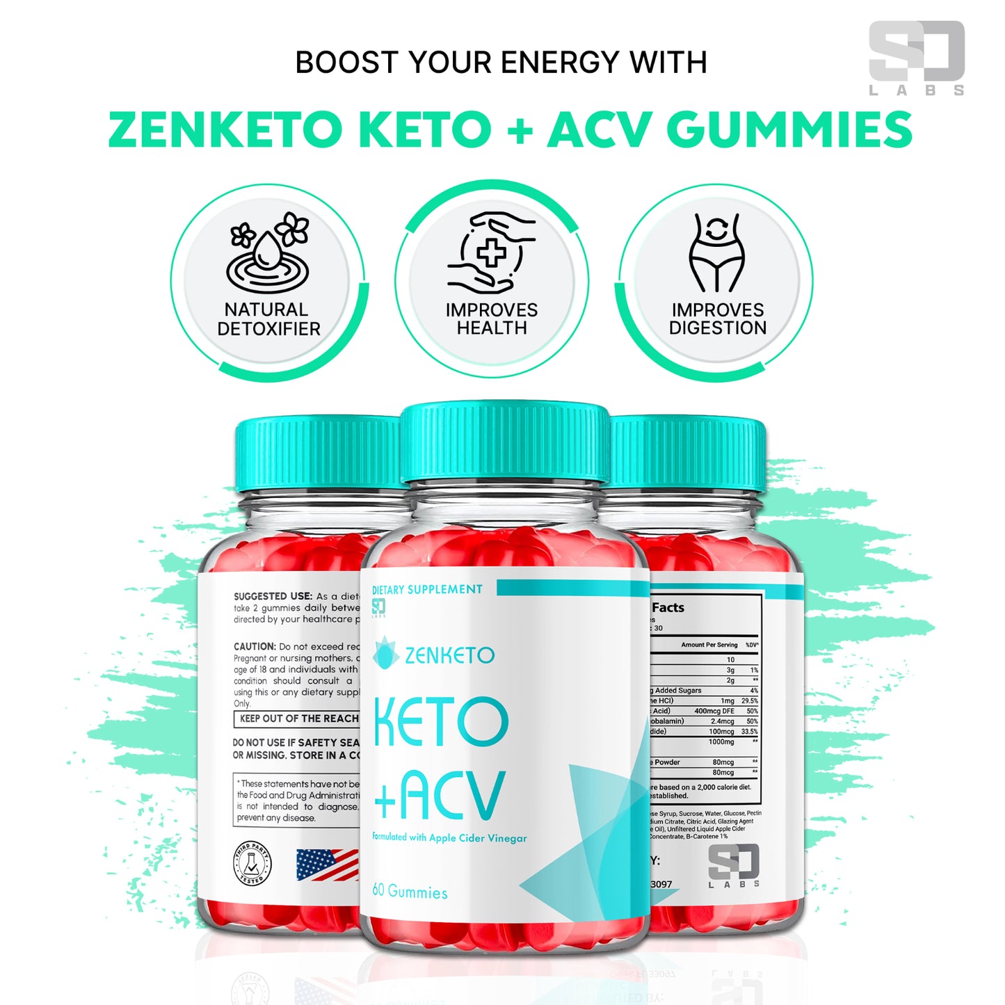 Zenketo - Keto+ ACV Gummies for a Balanced Lifestyle (3 Pack)