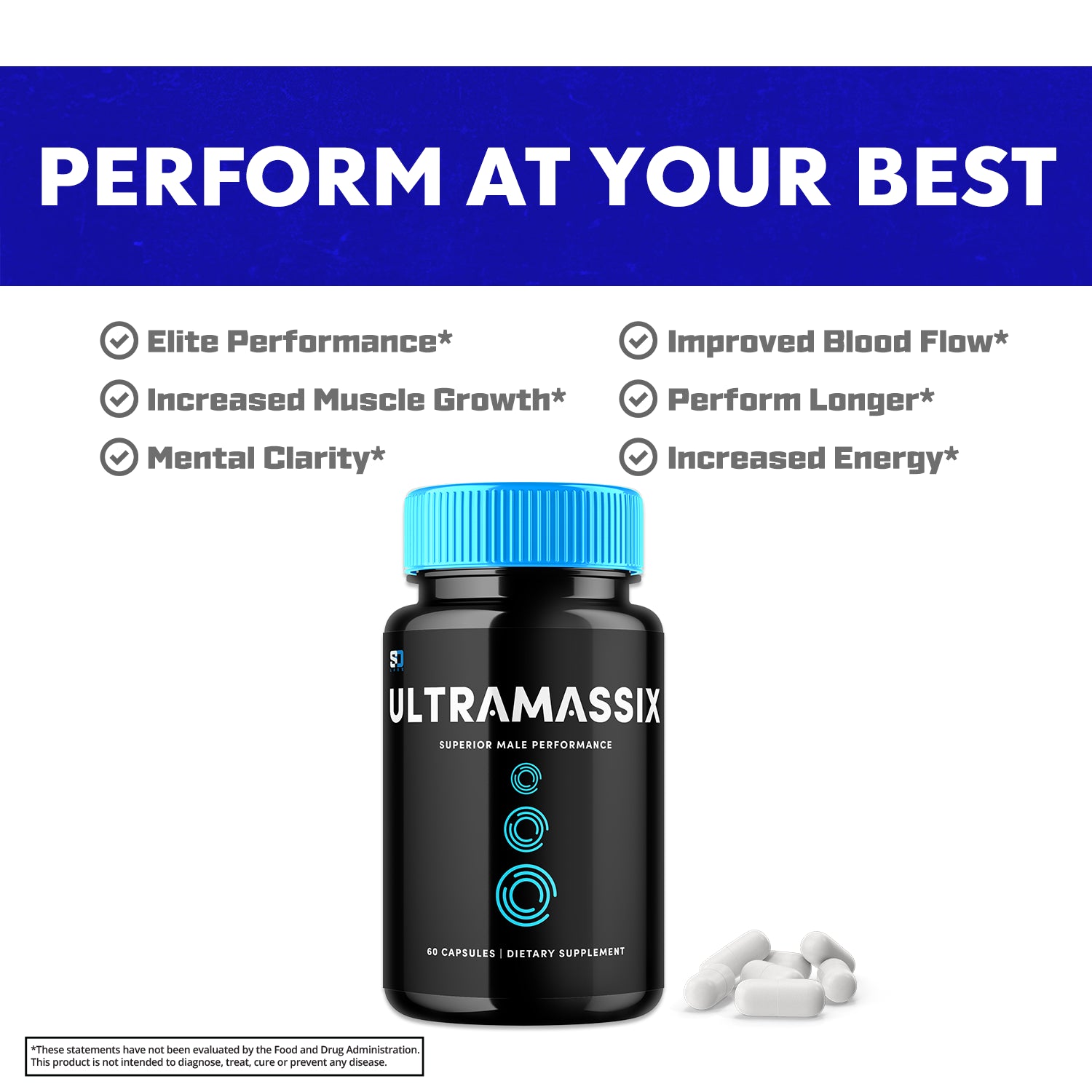 Ultramassix Male Pills Supports Energy, Performance and Vitality (5 Pack)