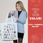 UTOPISH Broadway Tote Bag and Cosmetic Bag Set - Gifts for Musical Theatre Lovers - 26 Unique Designs for Broadway Musical Gifts