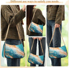 Shoulder Bags for Women Teal Green Turquoise Orange Marble Hobo Tote Handbag Small Clutch Purse with Zipper Closure