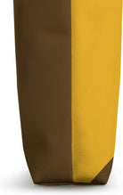 Yellow Brown Color Block Bicolored Favorite Angle Stripe Tote Bag