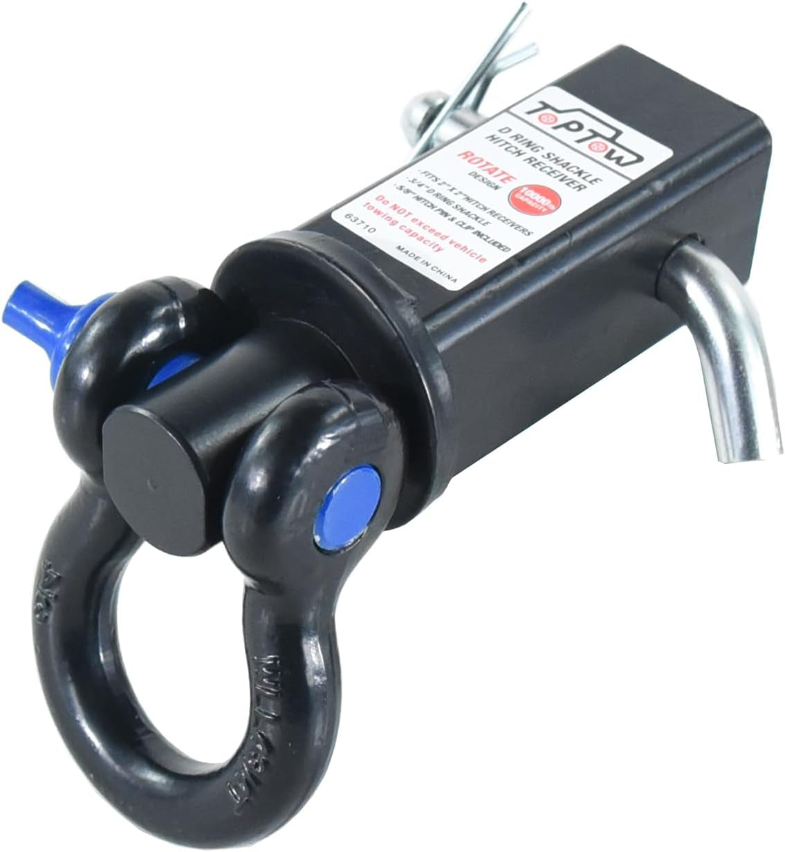 TOPTOW Trailer Recovery Shackle Tow Hitch (Capacity 4,536 Kg) Fits for 50.8 Mm R