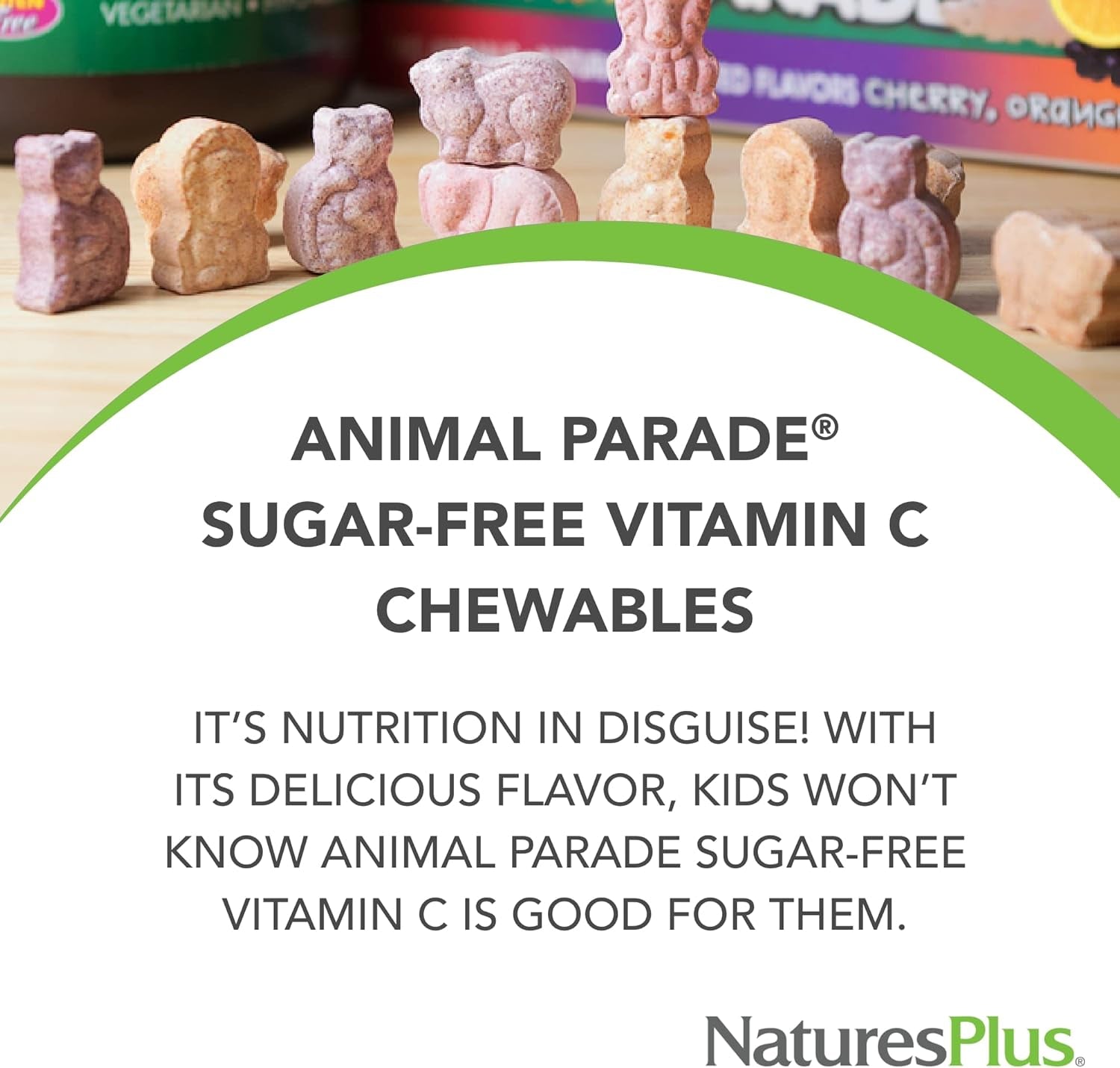 Naturesplus Animal Parade Sugar-Free Children'S Vitamin C, Natural Orange Juice Flavor - 90 Chewable Animal Shaped Tablets - Immune Support - Gluten Free - 45 Servings