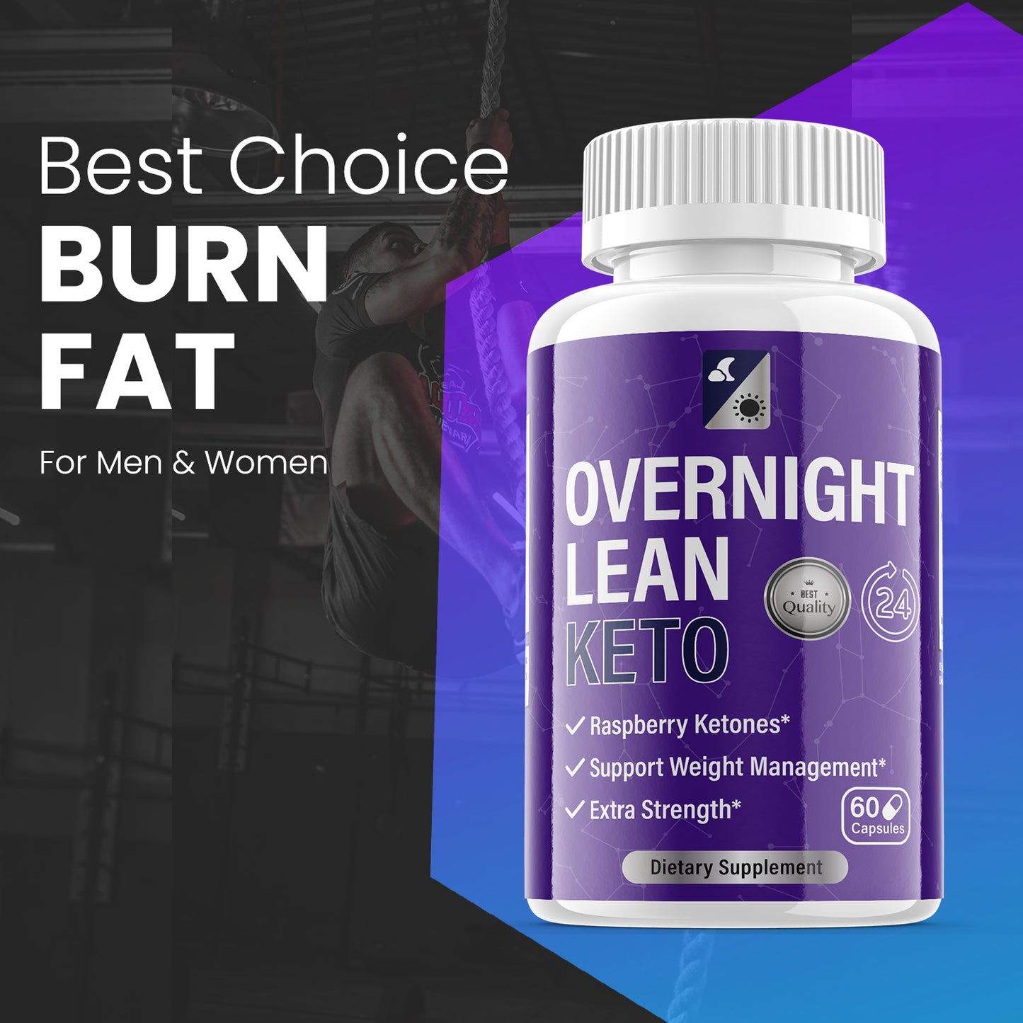 (1 Pack) Overnight Lean Keto Pills - Overnight Lean for Weight Loss - 60 Pills