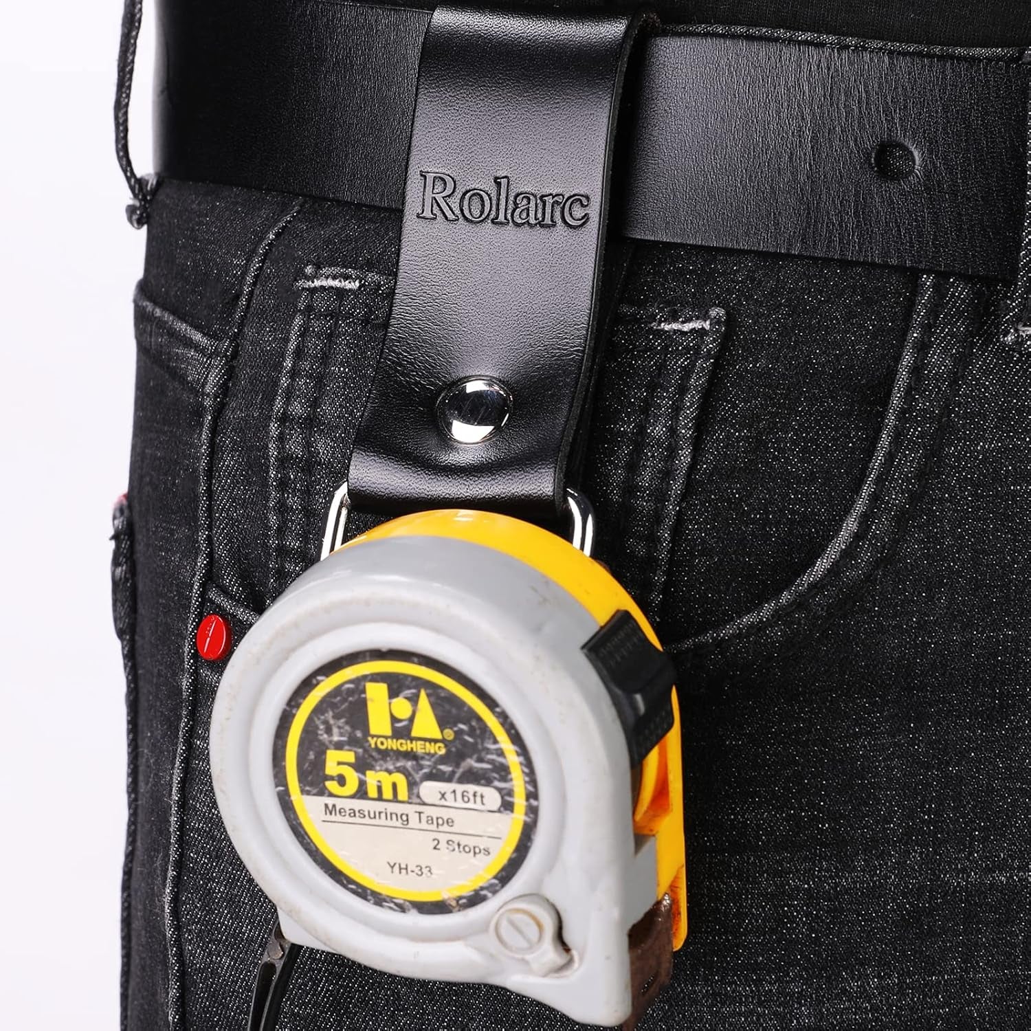 Tape Measure Holder Leather Belt Clip Drill Impact Tool Holster Heavy Duty Multitool(2-Piece Set)