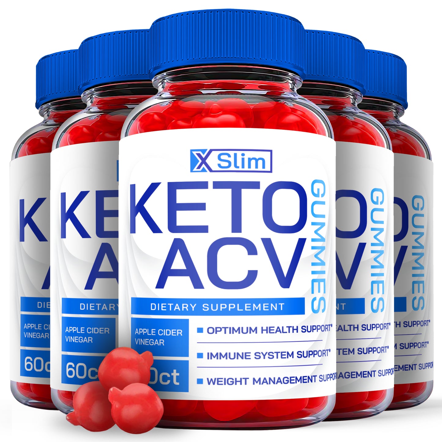 Xslim Keto Gummies - X Slim Keto ACV Gummies for Weight Loss, Vegan (5 Pack)