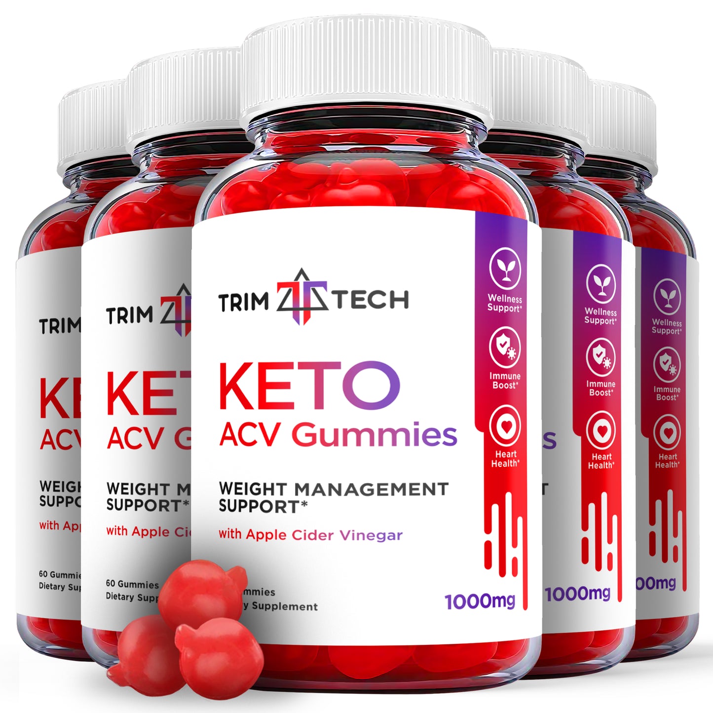 Trim Tech Keto Gummies - Trim Tech Keto ACV Gummies for Weight Loss (5 Pack)