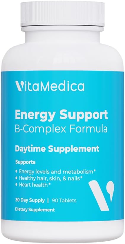 Vitamedica | Energy Support Multivitamin W B Complex | Energy Booster | Vitamin B6 & B12 | Clarity & Focus | Biotin for Hair, Skin & Nails | Energy Supplements | 90 Ct