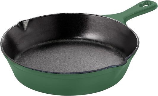 Utopia Kitchen Saute Fry Pan - Chefs Pan, Pre-Seasoned Cast Iron Skillet - Frying Pan 6.5 Inch - Safe Grill Cookware for Indoor & Outdoor Use - Cast Iron Pan (Green)