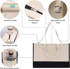 VANESSA ROSELLA Beach Tote Bag XL Oversized Zipper and Inner Pockets