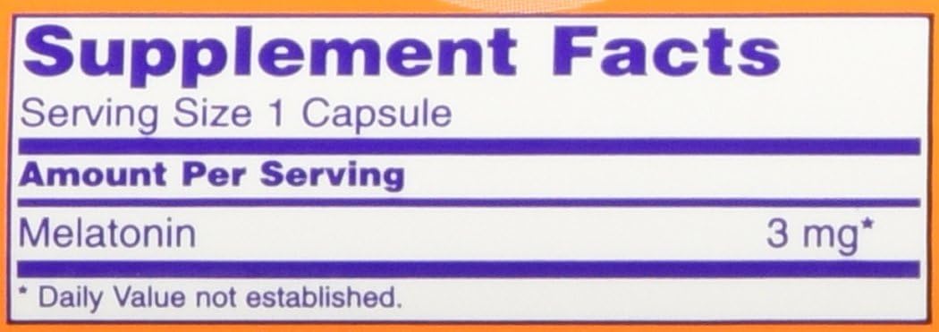 (2 X 180 Ct) NOW Food Melatonin 3 Mg 360 Capsules(180, Pack of 2)