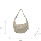 Nylon Corduroy Crossbody Bag Braided Zip Multi-Pocket Crescent Women Men Shoulder Bag Sling Hobo Dumpling Bag