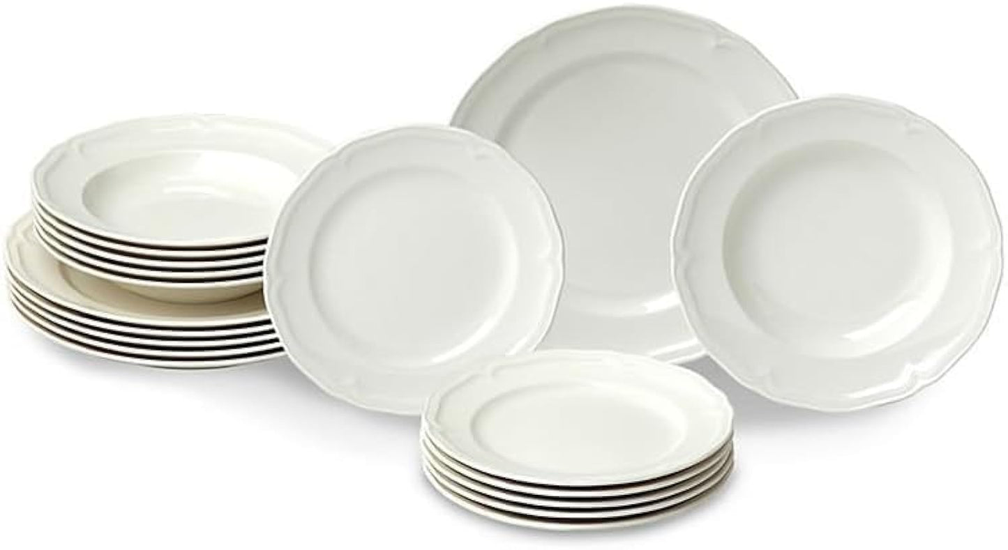 Villeroy & Boch Manoir 18-Piece Dinnerware Set, Plates & Bowls, Premium Porcelai