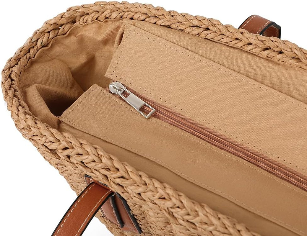 Women'S Straw Hobo Bag Woven Shoulder Bag Large Tote Purse Summer Beach Handbag Handmade Top Handle Satchel Travel