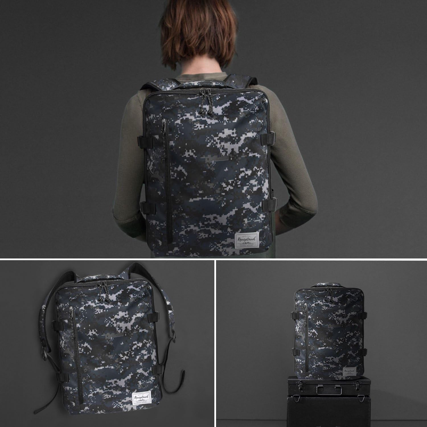 Underseat Carry-On Backpack Luggage Lightweight Casual Laptop Backpack 15.6-Inch Travel Commute Gym Sport Daypack 21L, Digi Camo