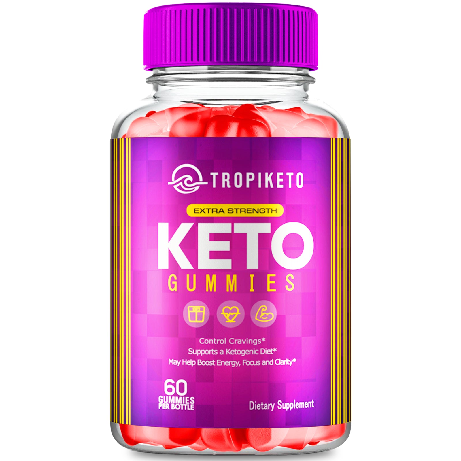 Tropiketo Keto Gummies, Tropiketo Keto ACV Gummies Weight Loss (60 Gummies)