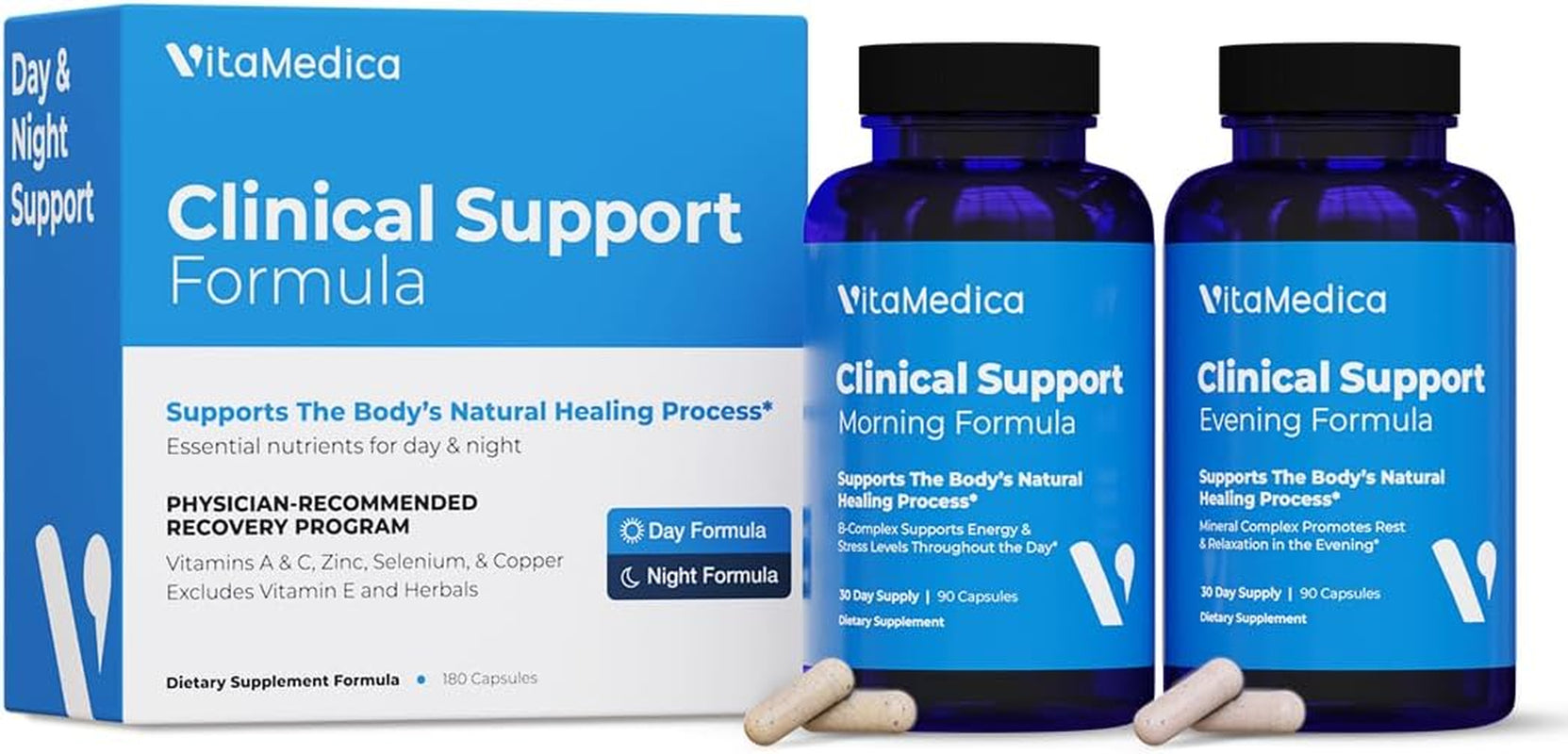 Vitamedica | Clinical Support Formula | Promotes Collagen & Wound Healing | Vitamin C, D, & a to Support Healthy Immune Function | Zinc + Selenium | Vitamin B | Multivitamin for Women & Men
