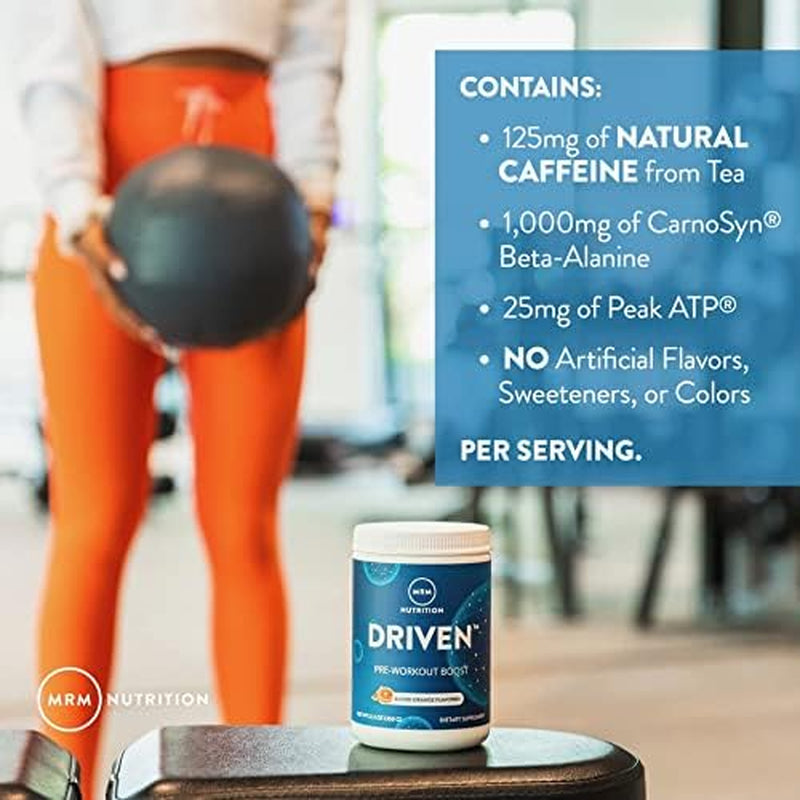MRM Nutrition Driven Pre-Workout Powder | Mixed Berry Flavored | 125Mg Caffeine | Pure Ingredients| Muscle + Hydration + Energy Blends | Performance Energy | Vegan + Gluten-Free | 29 Servings
