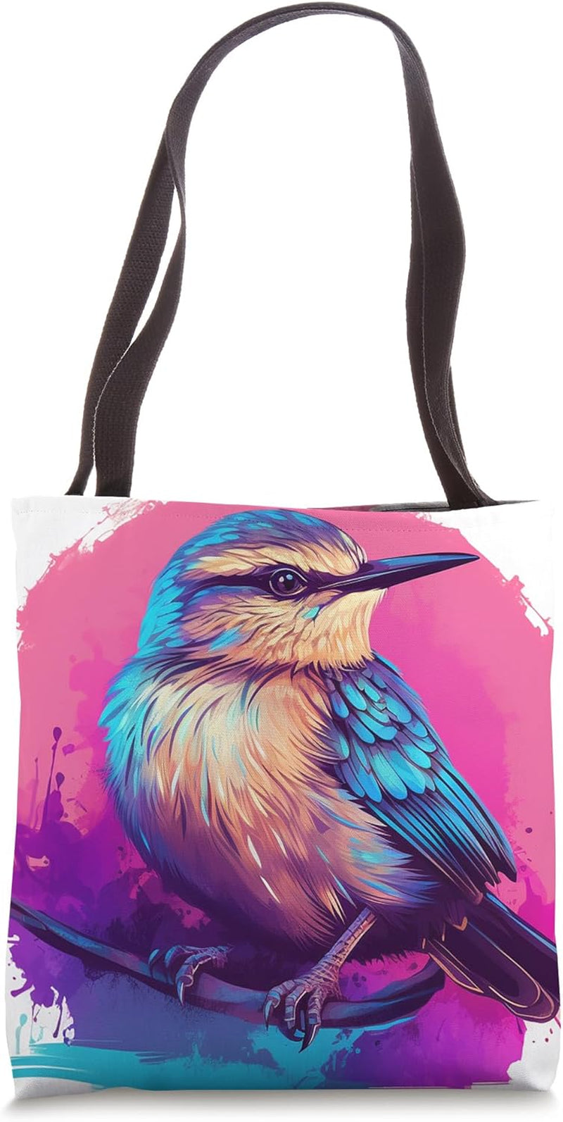 Vaporwave Aesthetic Carolina Wren Tote Bag