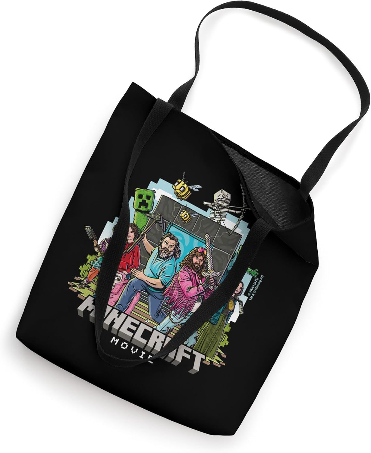 A Minecraft Movie Main Characters Group Shot Cartoon Style Tote Bag