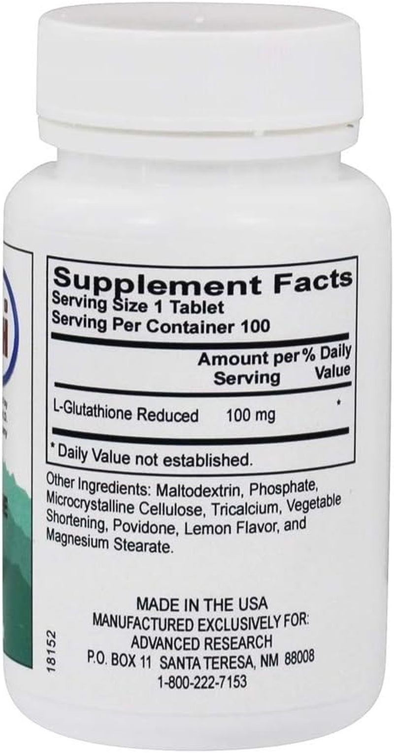 Advanced Research - L-Glutathione 100 Mg. - 100 Tablets