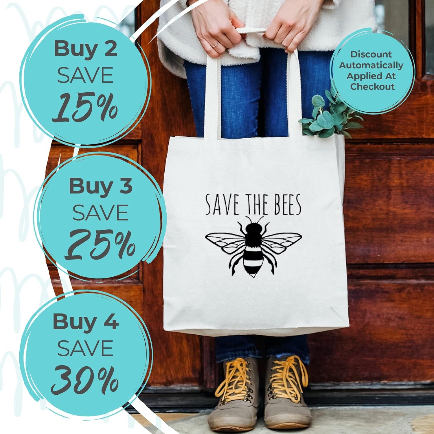 100% Cotton Canvas, Natural Tote Bag, Original Design, Cities