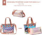 Iridescent Soap Bubble Clear Tote Bag – Stadium Approved with Bag-In-Bag Shoulder Design for Concerts, Beaches, Events