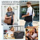 VASCHY Canvas Messenger Bag, Lightweight Casual Crossbody Slouchy Shoulder Hobo Side Bag Purse for Men and Women