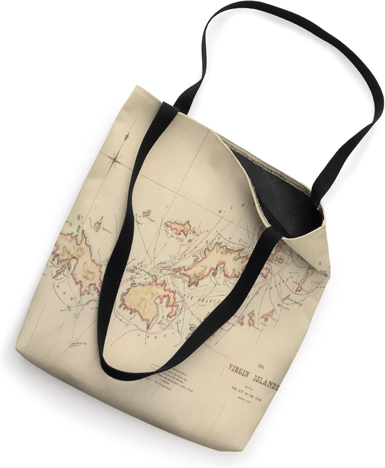 US & British Virgin Islands Map (1835) Tote Bag