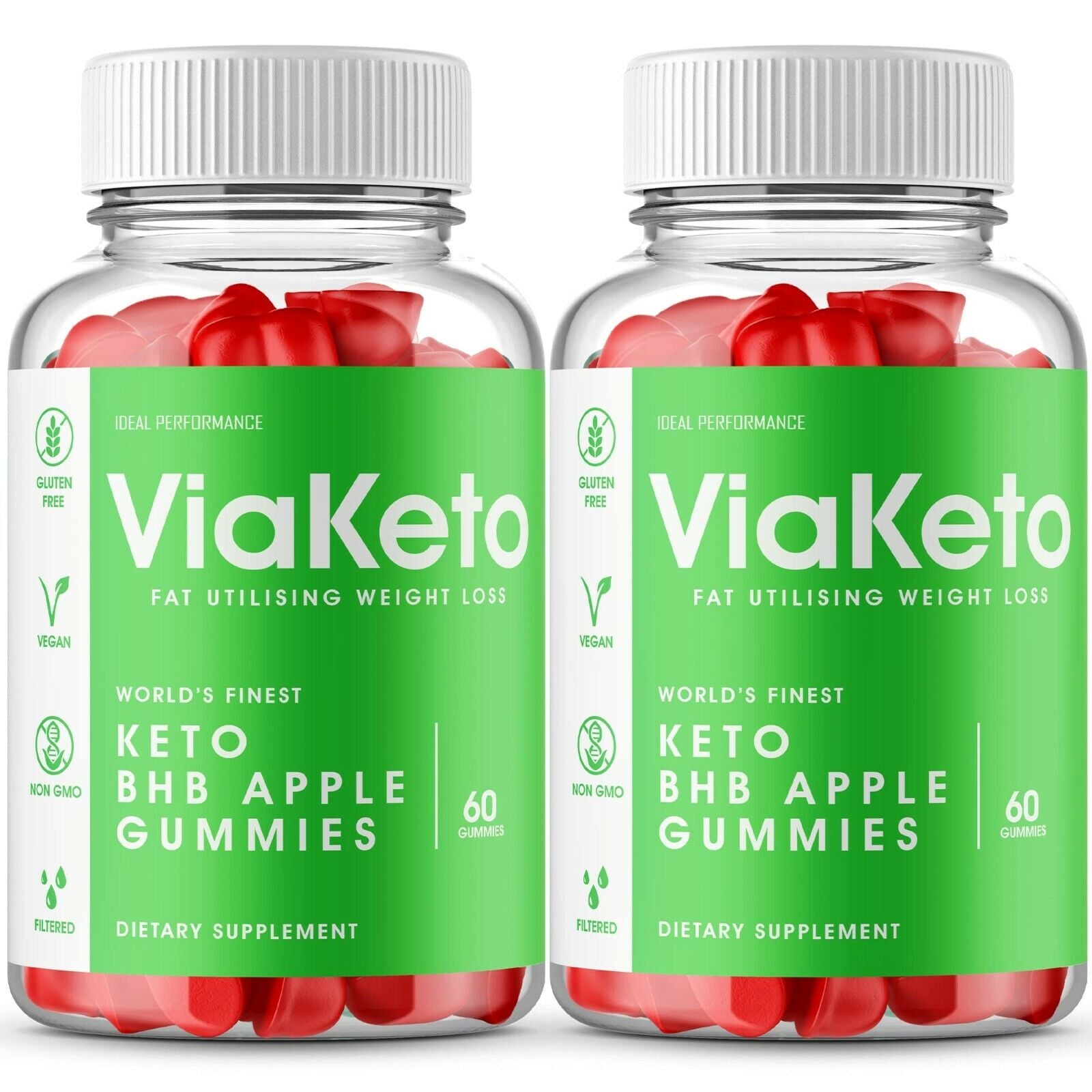 Via Keto Gummies Viaketo Apple Gummies (2 Pack - 120 Gummies)