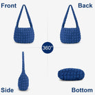 YFGBCX Quilted Tote Bag for Women Puffer Bag Quilted Bag Lightweight Puffy Tote Bag Quilted Padding Shoulder Bag Padded Hobo Crossbody Bag Zip Closure A09-Blue