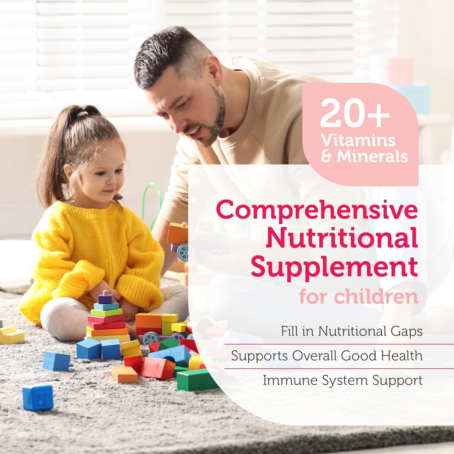 Zahler Kids Multivitamin Chewable Vitamin Tablet - Complete One Daily Vitamins Supplement - Contains 20+ Minerals & Vitamins for Kids & Toddlers - Kosher Multivitamins Cherry Flavor (90)